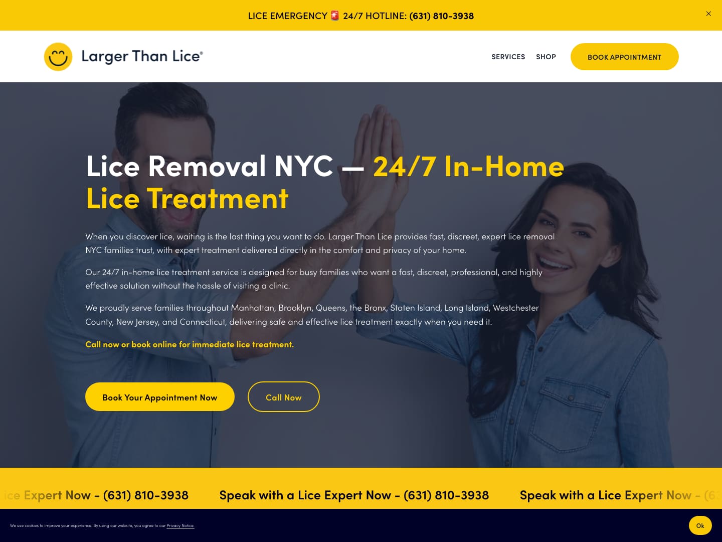 Larger Than Lice homepage